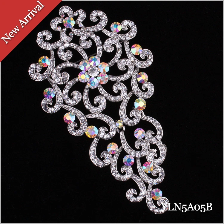 12PCS/lot 4.3" Crystal Brooch Rhinestone Wholesale Brooch, 5A05