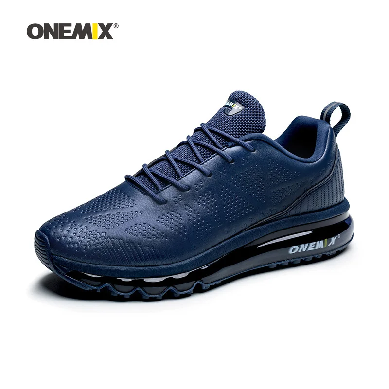 Onemix, мужские кроссовки для женщин, темно-синяя микрофибра, кожа, Max, для спортзала, йоги, атлетические кроссовки, спортивная уличная, для бега, ходьбы, кроссовки