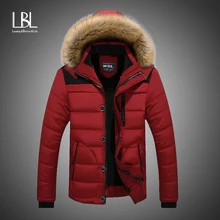 Мужские парки с меховым капюшоном, теплые пальто, зимняя куртка для мужчин, тонкая утолщенная верхняя одежда, верхняя одежда, верхняя одежда Топ, брендовая одежда, повседневные мужские пальто, топы