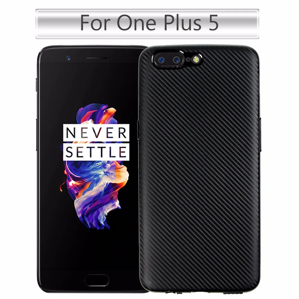 Для OnePlus 5 Чехол углеродное волокно Мягкая обложка для Роскошные брендовые