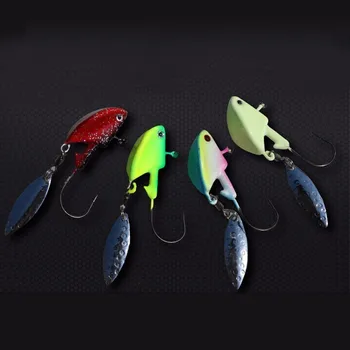 

Outdoor Lure Fishing Spinner Bait Jig Head Willow Blade Noctilucent Light Swimming Jighead Bait Shore Lake Sea Fishing Tackles