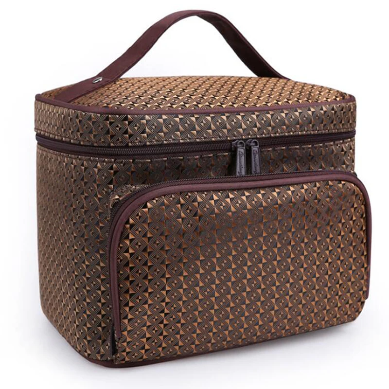 New Large Capacity Makeup Organizers Toiletry Bag Striped Pattern Woman Cosmetic Bags Travel Waterproof Storage Beauty Bag
