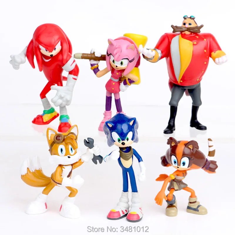 Sonic Boom Amy Rose палочки хвосты оборотень ПВХ Фигурки кастет Доктор Эггман Аниме ПОП куколки статуэтки детские игрушки для детей