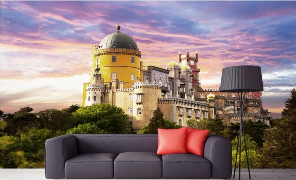 

Custom photo 3d room wallpaper Castle building scenery painting home improvement 3d wall murals wallpaper for walls 3 d