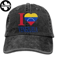 SAMCUSTOM i love venezuela 3D креативная индивидуальность Промытые джинсовые шапки осень лето для мужчин и женщин Гольф Sunblock хоккейные кепки
