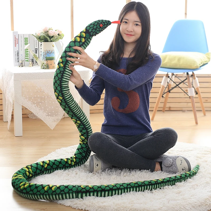 

280cm Simulation Giant Snake animals python Cloth Toy Soft Stuffed Dolls Bithday Christmas party Gifts baby Funny Plush toys