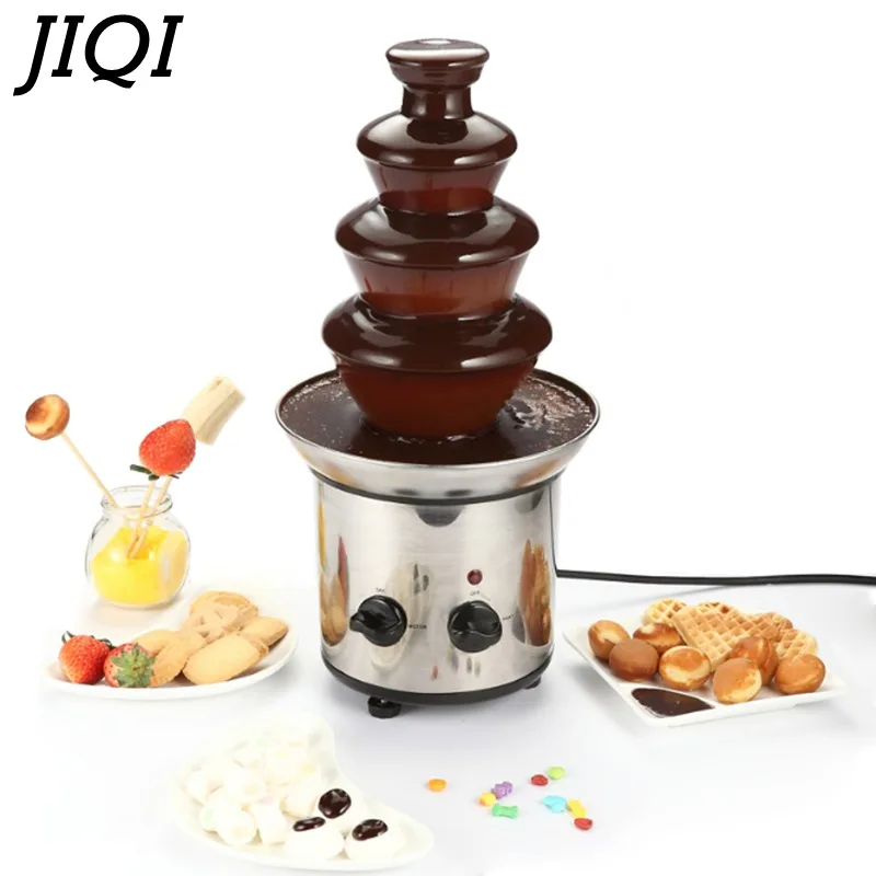 

JIQI Chocolate Fountain Fondue Event Wedding Children Birthday Festive Party Supplies Christmas Chocolate Waterfall Machine