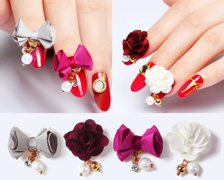 1 шт корейский дизайн ногтей магнит цветок Bownot Шарм украшения для ногтей 24 Стиля Цветок 3D Очаровательный Сплав для гвоздей металлические Стразы для ногтей#24