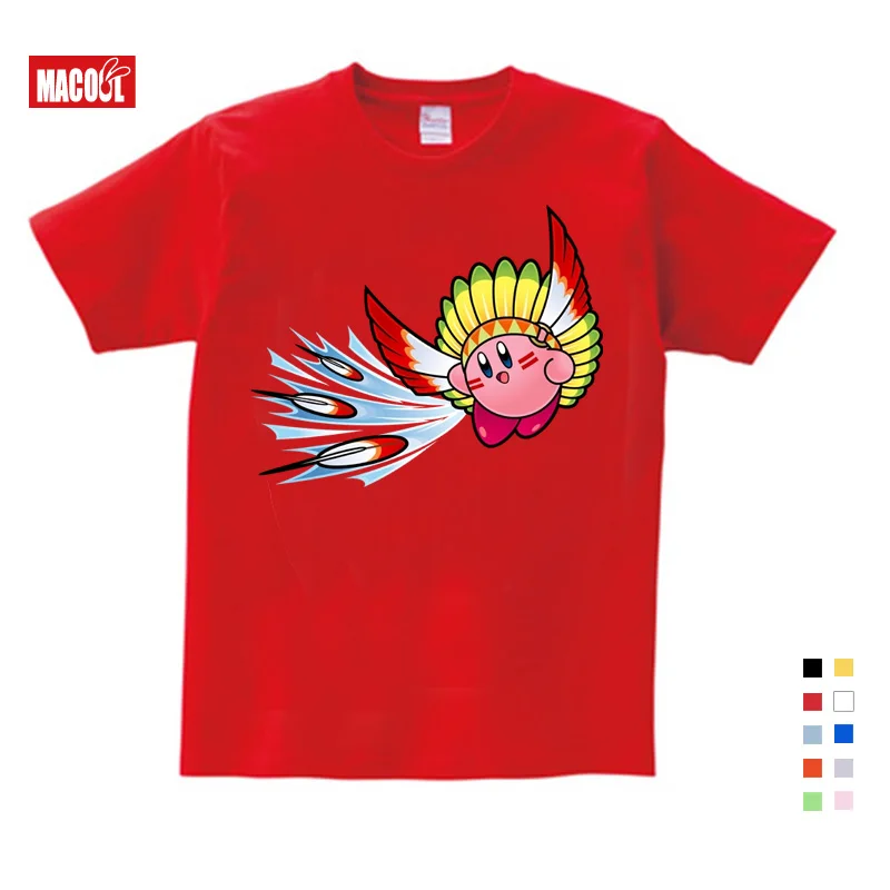 

Cute Kirby Girl T Shirt Game Kids T-shirts Kirby Star Allies Characters Children Summer Tops Boy Cartoon Anime Pink Pattern NN