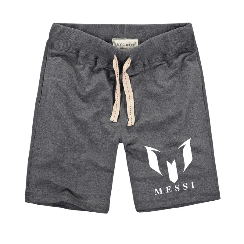 Black Friday Summer High Quality Men brand 100% Cotton Barcelona MESSI Printed Soccer Shorts Casual Sport Beach Surf Bermuda Masculina Shorts