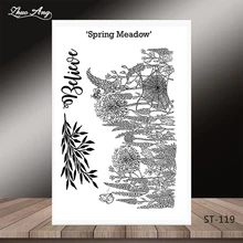 

ZhuoAng Spring meadow willow leaves shrub Clear Stamps For DIY Scrapbooking/Card Making/Album Decorative Silicon Stamp Crafts