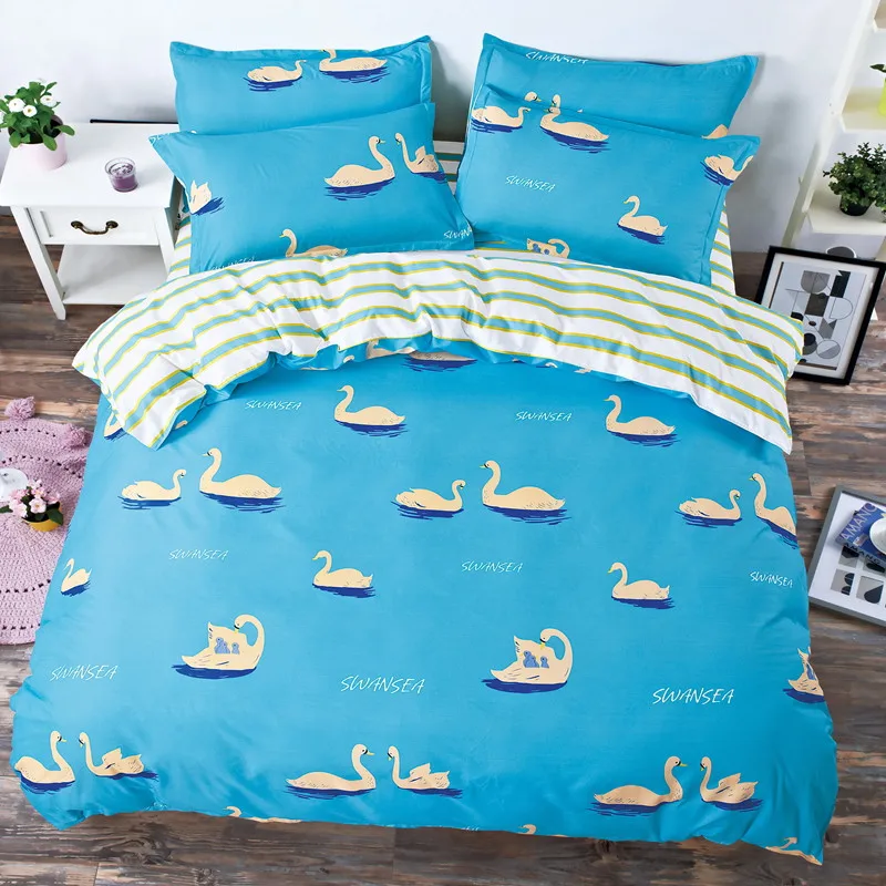 

Reversible 4pcs King Size Solid Bedding Sets Geometric Plaid B Side 4pcs Duvet Cover Sets Pillow Cases Pillow Covers