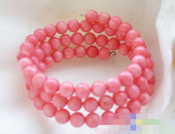 

08804 round pink coral bead Bracelet