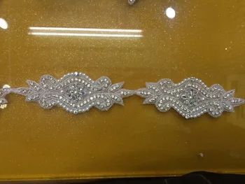 

2015 Rhinestone decoration Pearl Beaded Rhinestone Trimming Applique Crystal Applique For Wedding Dress belt