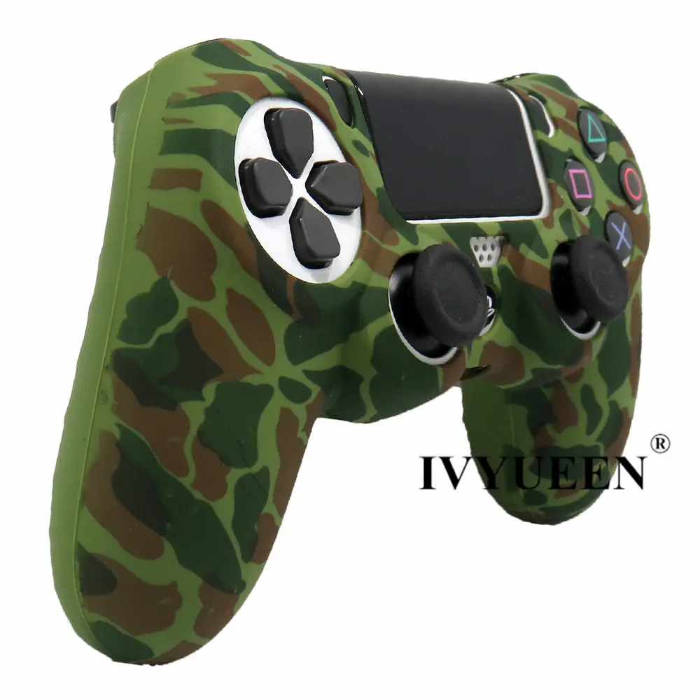 IVYUEEN для Dualshock 4 силиконовая камуфляжная Защита Чехол для playstation 4 PS4 DS4 Slim Pro контроллер кожи с 8 захватами для большого пальца