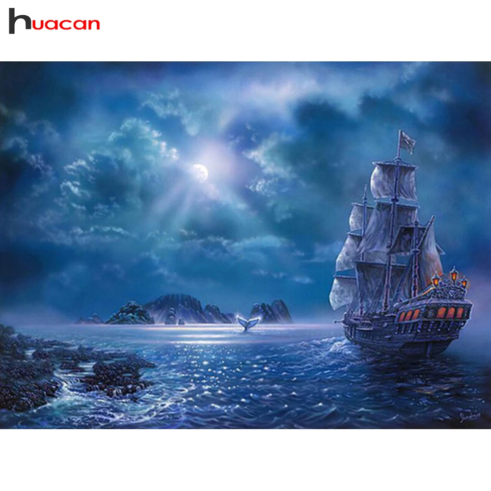 

DIY Diamond Painting Full Square Scenic Diamond Embroidery Cross Stitch Diamond Mosaic Landscape Cube Rhinestones Crystal Sea