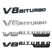 2pccs V8 BITURBO 4MATIC Car Fender Sticker Decals For Mercedes AMG W212 W211 W210 W124 W163 W176 W205 W204 W202 Side Sticker car wind universal auto car seat cover for mercedes w204 w211 w210 w124 w212 w202 w245 w163 car accessories seat protector
