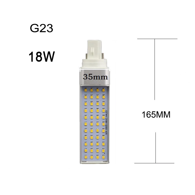 10 Вт, 12 Вт, 15 Вт, 18 Вт, 20 Вт, G24 светодиодный лампы G23 E27 ласпочка освещения bombilas свет сменная люминесцентная лампа 180 градусов с горизонтальным разъемом
