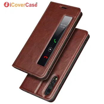 

For Huawei P20 Window Case P20 pro Magnetic Flip Cover Business Slide Answer Phone Accessory Bag Cover For Huawei P 20 Etui Case