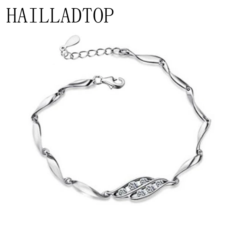 

Trendy Hand Chain Luxurious Crystal Bracelet Silver Color Charm Chain Bracelets for Female Rhinestone Bangles Jewelry