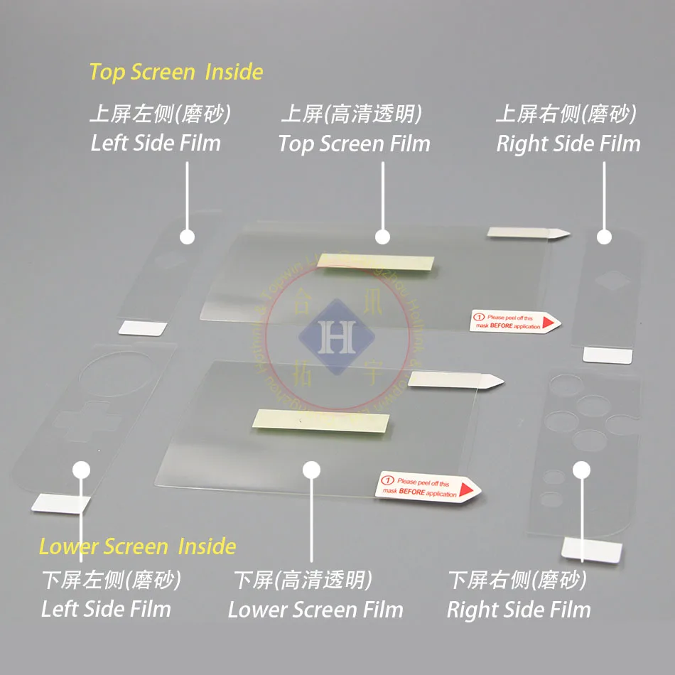 HOTHINK 8 шт./компл. Верхний и Нижний ЖК-экран протектор пленка защита вся кожа стилер для nintendo New 3DS XL 3DS LL