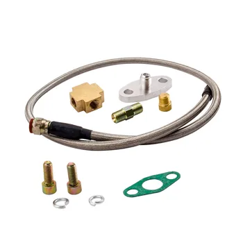 

T3 T4 T3/T4 T70 T66 T04E Universal Turbo Turbocharger Oil Feed Line Adapter Kit