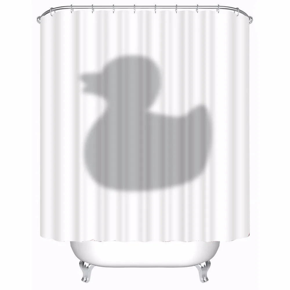 SenHome 180*200cm 3D Waterproof Polyester Shower Curtain Duck Shadow