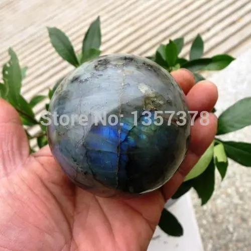 

huij 0067 nature Labradorite crystal gemstone sphere ball reiki healing Bronze Statue