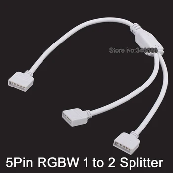 

2pcs/lot 5Pins 5-Pin RGBW 1 To 2 Splitter Connector Cable 2-Port Female Split LED Connector for 5050 SMD RGBW RGBWW LED Strips