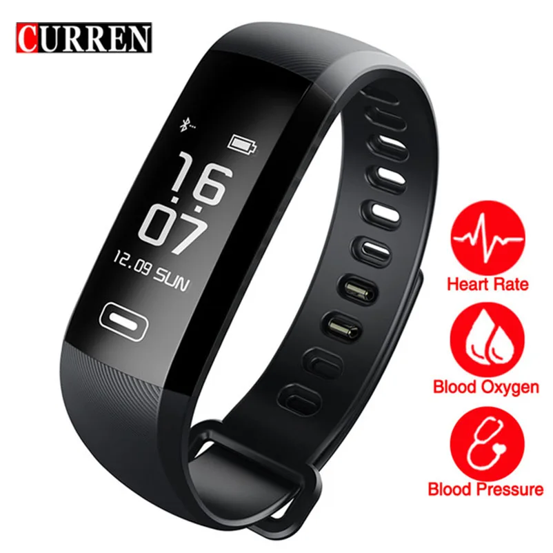 

CURREN blood pressure heart rate monitor Blood oxygen 50 Letter message push large smart Fitness Bracelet Watch intelligent R5