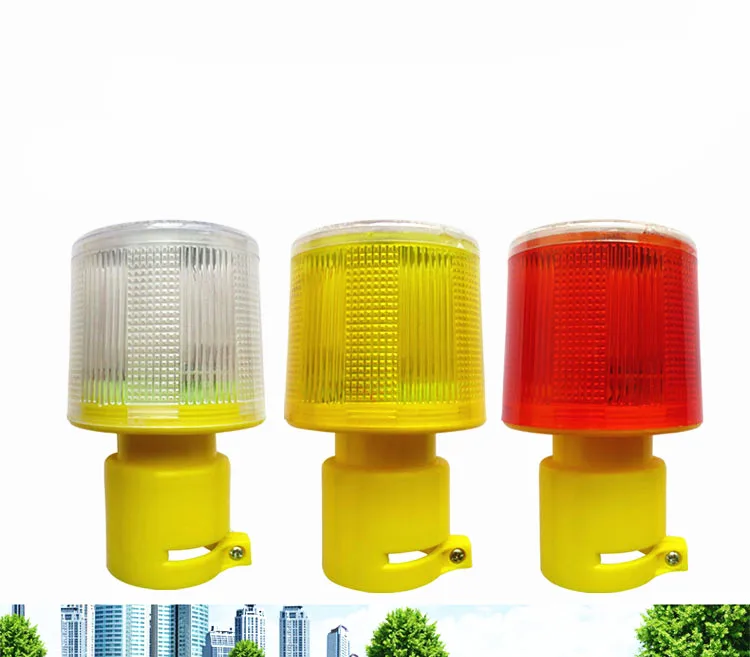 Solar Powered Traffic Warning Light LED Solar Safety Signal Beacon Alarm Lamp 3 LED