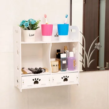 

Toilet bathroom rack wall hanging toilet toilet non-perforated wall cosmetics wash table storage box LM01211456