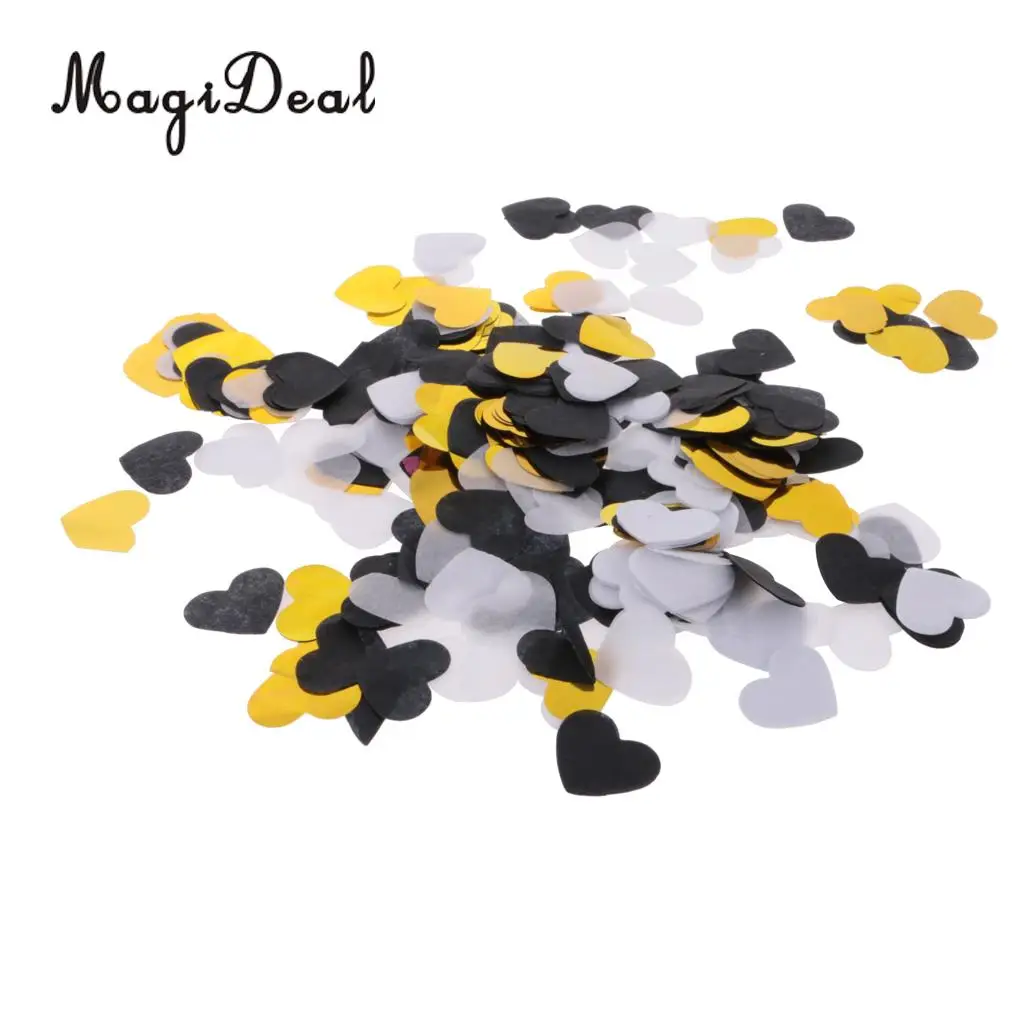 MagiDeal Novelty 1400Pieces Wedding Paper Confetti Table Gold Heart Throwing Craft for Birthday Baby Shower Valentines Day Decor