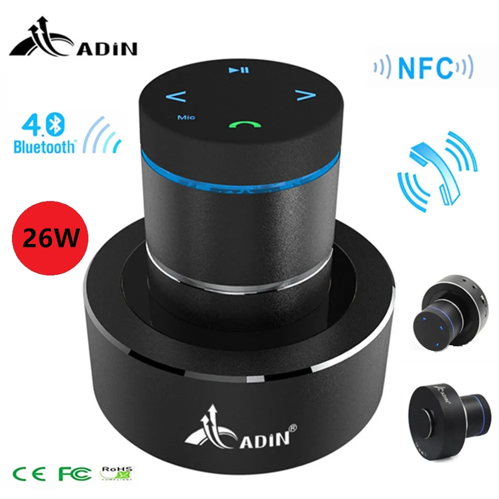 ADIN Vibration Speaker Bluetooth Super Bass Speaker 360 Stereo Metal