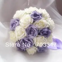 Новое поступление! Шт. 7 шт. X Довольно пены букет роз ж/Лента обернутый стволовых Свадебный декор свадебный букет
