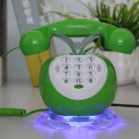 Зеленый и красный стационарный телефон милый мультяшный фруктовый телефон стационарный телефон fixe telefono fijo домашний телефон