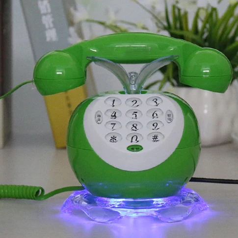 Зеленый и красный стационарный телефон милый мультяшный фруктовый fixe telefono fijo