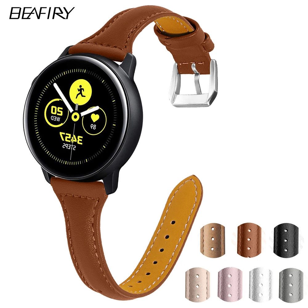 

BEAFIRY 20mm 22mm Genuine Leather watch band for Samsung 46mm/42mm Watch Straps for Huawei Huami Amazfit Watchband Men Women