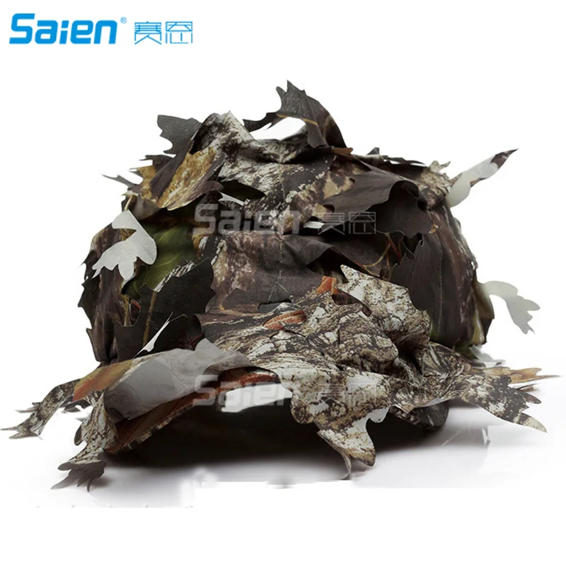 Camouflage 3D Leafy Bucket Hat Hunting Military Camo Cap Hunter Sniper Ghillie Bucket Hats Adjustable Jungle Bush Hat