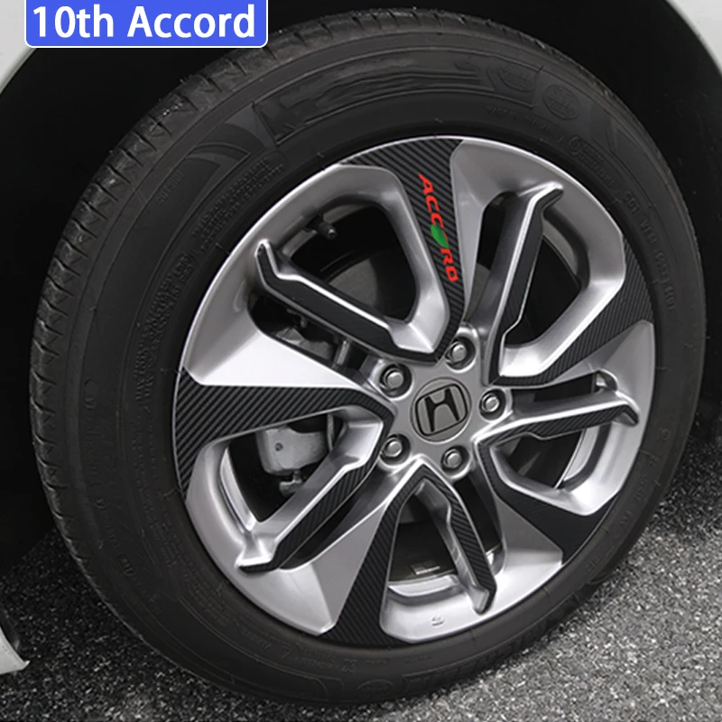 Автомобильные наклейки на колеса из углеродного волокна декоративные для Honda 10