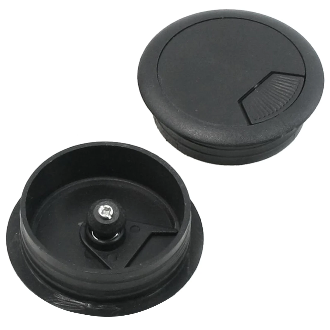 

Practical 3 Pcs 50mm Drill Hole Dia Desk Wire Cord Cable Grommets Cover Black