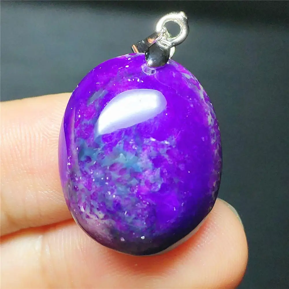 

Top Quality Natural Purple Sugilite Pendant 23x17x9mm Oval Beads Anticancer Stone Women South Africa Necklace Pendant AAAAA