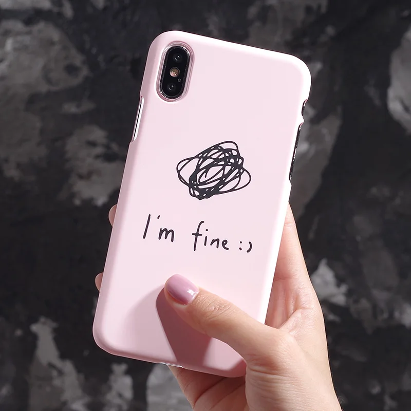 Чехол для телефона AKI iPhone 7 Plus чехол с надписью I'm Fine Жесткий ПК задняя крышка