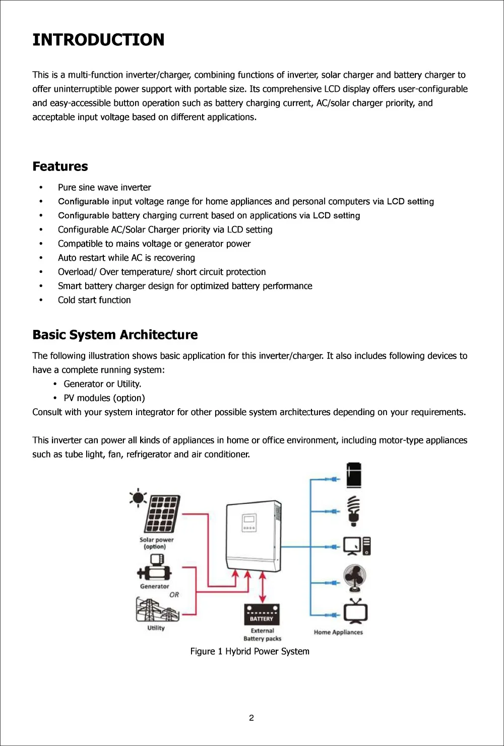 Гибридный инвертор 3KVA/5KVA PWM/слежением за максимальной точкой мощности, неэлектрифицирован инвертор синусоидального колебания инвертора солнечной энергии 24 V/48 V Батарея Зарядное устройство