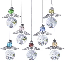 H& D 7 цветов Кристалл ангел-хранитель орнамент кулон Висячие солнечные Ловец для декора окна, Рождественское украшение, ручной работы для подарка