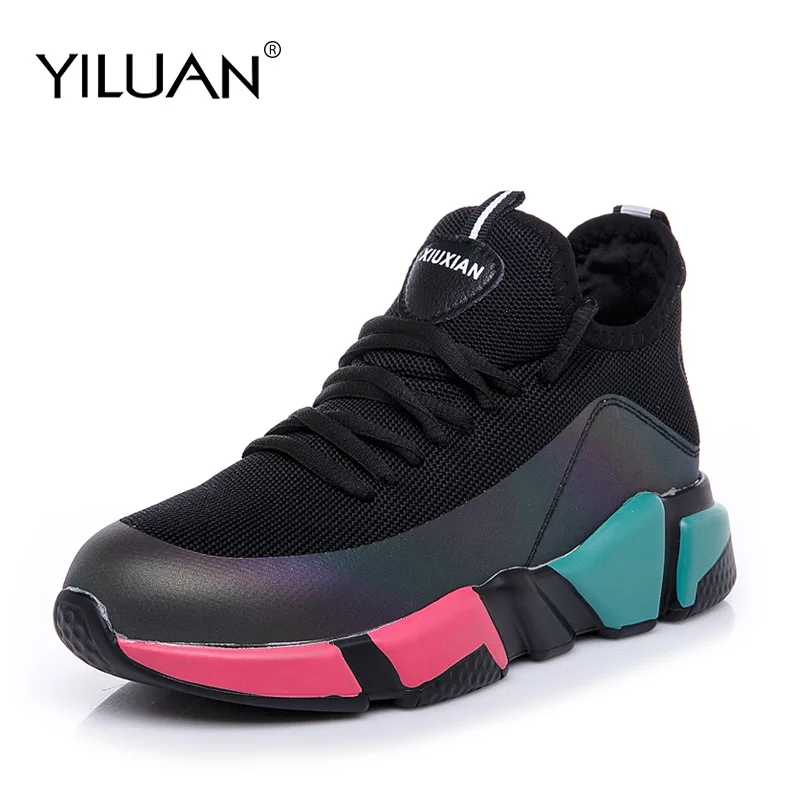 

Yiluan Women Sneakers Shoes Black Breathable Spring Summer Casual Shoes Female Colors Shoes Camouflage Heel 3cm Zapatillas Mujer