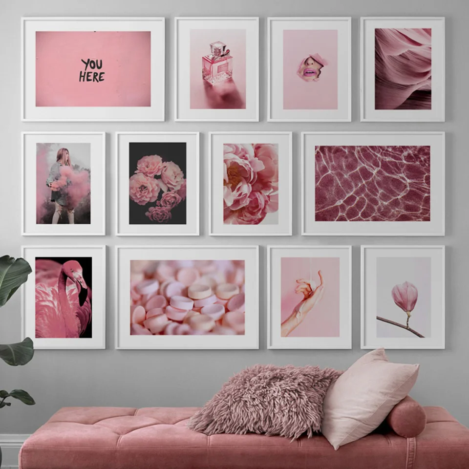 Pink-Landscape-Peony-Perfume-Animal-Quote-Nordic-Posters-And-Prints-Wall-Art-Canvas-Painting-Wall-Pictures