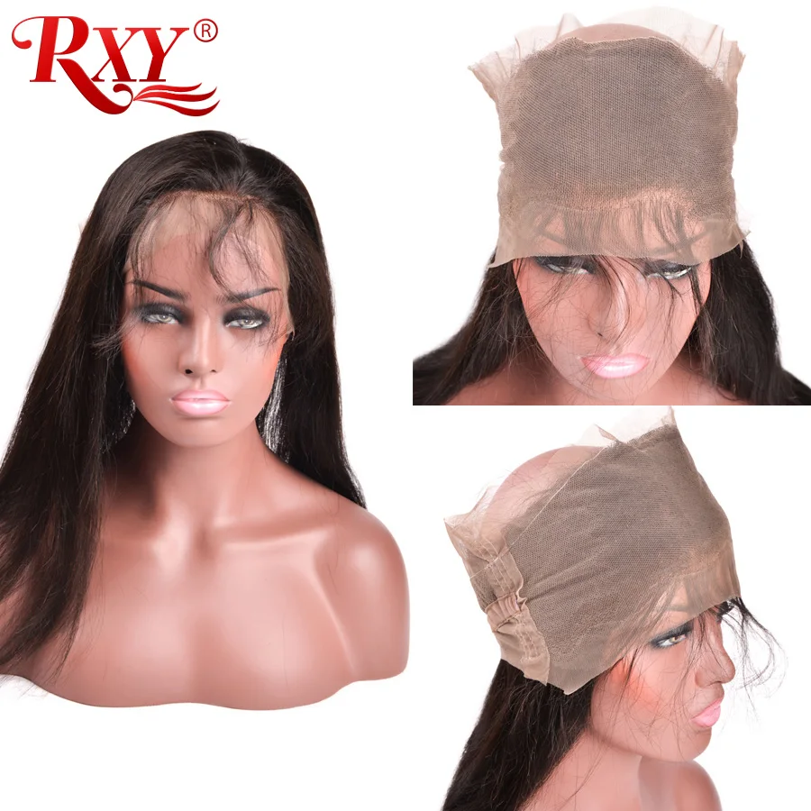 360 Lace Frontal With Bundle Peruvian Straight Human Hair Bundles With Closure 3 Bundles Human Hair RXY 360 Lace Frontal NonRemy (2)