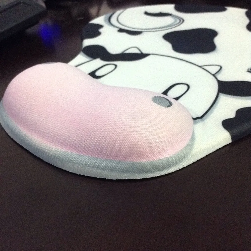 Cute Cow Anti-Slip Computer Mouse Pad Mat with Gel Wrist Support for PC Macbook Laptop Accessories 0A Drop Shipping