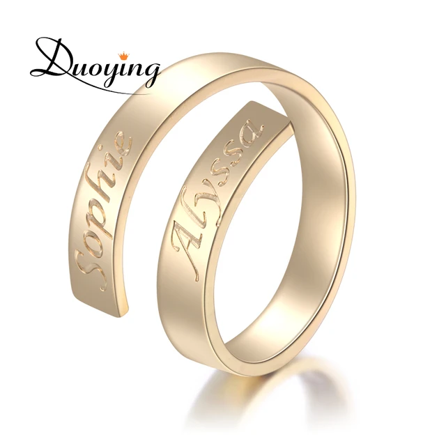 DUOYING Personalizzato Nome Anello Personalizzato Anello Lettera Oro Dainty Iniz DUOYING Personalizzato Nome Anello Personalizzato Anello Lettera Oro Dainty Iniz